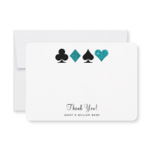 ベガスフェイクティール（緑がかった色）グリッターフラットサンキューカード