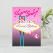 ベガスベビー!結婚式の日付をピンク色で保存 セーブザデート (スタンド正面)