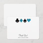 ベガスマリブブルーグリッターフラットサンキューカード 出欠カード (正面/裏面)