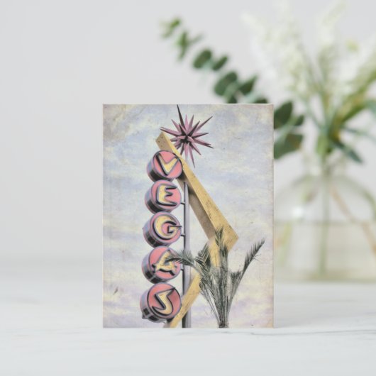 ベガスレトロネバダラスベガスサイン ポストカード (スタンド正面)