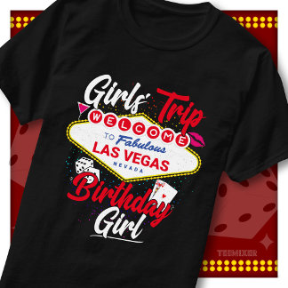 ベガス女子旅スクワッド バースデーガールウェルカムサイン Tシャツ