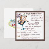 ベガス新郎パーティーのショーガール 招待状 (正面/裏面)