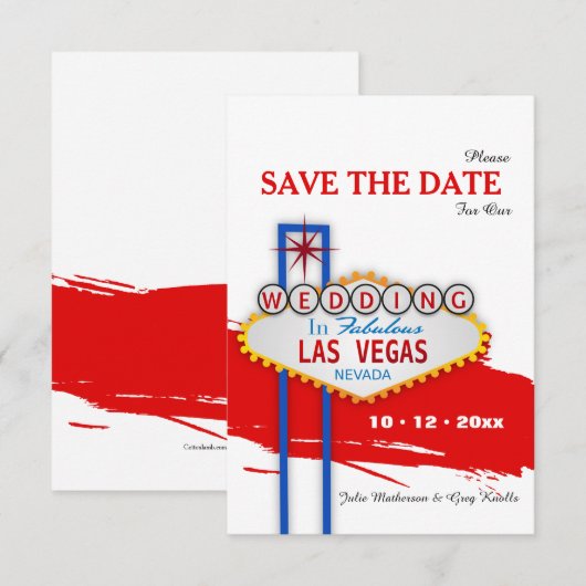 ベガス看板 Save the Date 発表 招待状 (正面/裏面)
