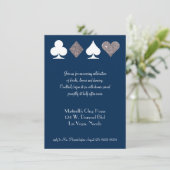 ベガス結婚お祝いネイビーシルバーフェイクグリッター 招待状 (スタンド正面)