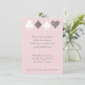 ベガス結婚お祝いピンクシルバーフェイクグリッター 招待状 (スタンド正面)