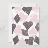 ベガス結婚お祝いピンクシルバーフェイクグリッター 招待状 (裏面)