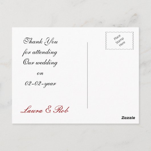 ベガス結婚のカーサンキュード ポストカード (裏面)