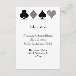 ベガス結婚のブラックとシルバーのエクストラインフォカード エンクロージャーカード