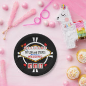 ベガス結婚カジノの好意トランプのポーカーチップ ペーパープレート (パーティー)