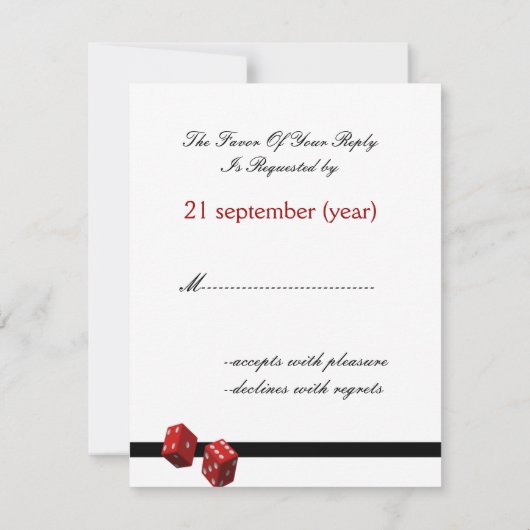 ベガス結婚式の出欠カード 出欠カード (裏面)