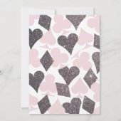 ベガス結婚赤面ピンク&シルバーフェイクグリッター 招待状 (裏面)