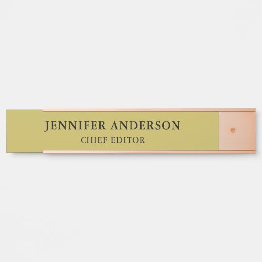 ベガス金ゴールドカラープロフェッショナルクラシカルプレーン サインプレート (正面)