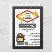 ベガス風カジノナイト誕生日パーティー招待状 招待状 (正面)