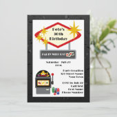 ベガス風カジノナイト誕生日パーティー招待状 招待状 (スタンド正面)