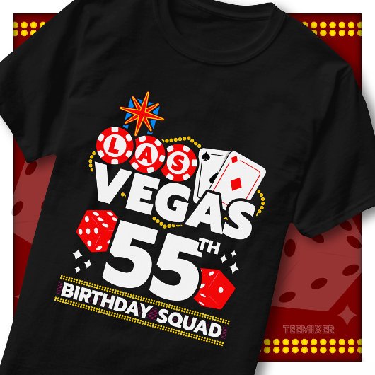 ベガス風55歳の誕生日お祝いパーティー Tシャツ