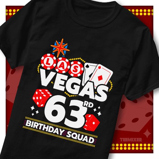 ベガス風63歳の誕生日パーティー・デザイン Tシャツ
