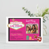 ベガス·ウィークエンド·バチェロレッテ·招待状(暗い赤紫色) 招待状 (スタンド正面)