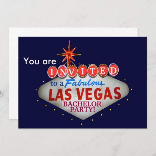ベガス ウェルカム サインをカスタマイズ 招待状 (正面/裏面)