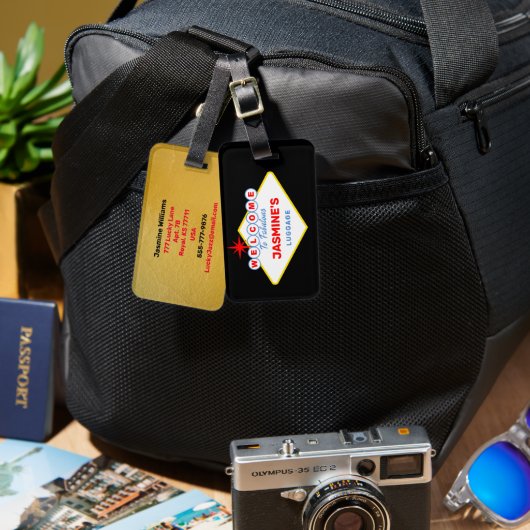 ベガス サイン カジノ テーマ ラゲッジタグ (正面&裏面)