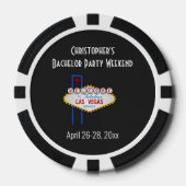 ベガス サイン バチェラーパーティー ヴァケーション モダン ポーカーチップ (正面)