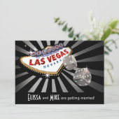 ベガス スターバースト ウェディング シルバー ブラック 招待状 (スタンド正面)