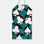 ベガス ティール グリッターとブラック ありがとう ギフトタグ (裏面)