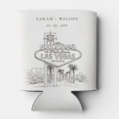 ベガス ネバダ州 スケッチ 風景 結婚式 缶クーラー (裏面)