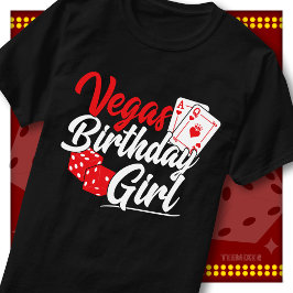 ベガス バースデー ガール サイコロ トランプ カジノ テーマ パーティー Tシャツ