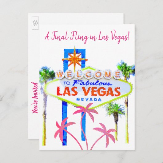 ベガス ブライズ ピンク パーム 案内ポストカード (正面/裏面)