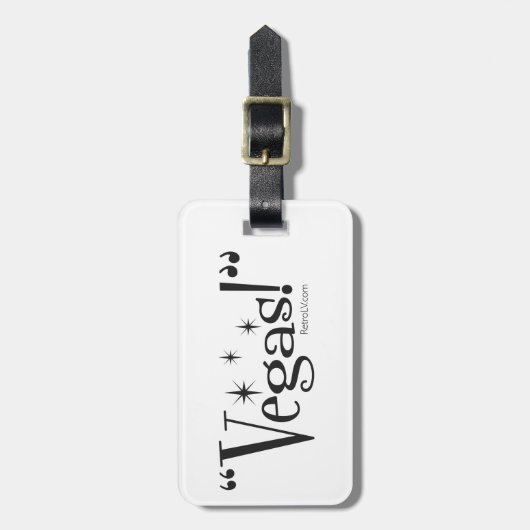 "ベガス! "RetroLV.Comの荷物のラベル ラゲッジタグ (正面縦)