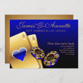 ベガスVIPレセプション | 青 招待状 (正面/裏面)