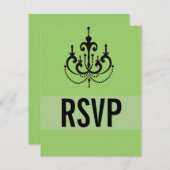 ベガファンキーススタイルウェディングRSVPカード、緑 出欠カード (正面/裏面)