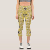 ベガ素晴らしス金ゴールド金ゴールドパターンYogaフレーム カプリレギンス (正面)