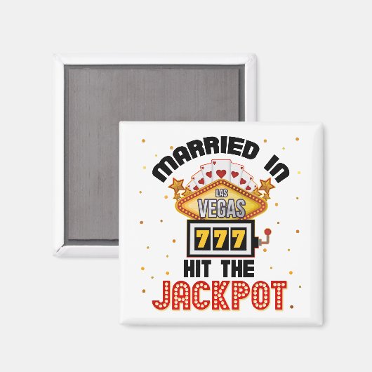 ベガ結婚したスジャックポットカジノ結婚のカップル マグネット (正面/裏面)