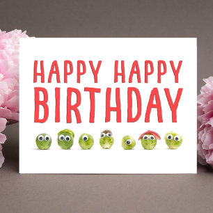 ベギおもしろいー誕生日カード – かわいいスプラウトデザイン カード