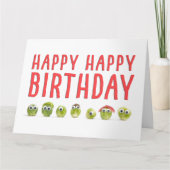 ベギおもしろいー誕生日カード – かわいいスプラウトデザイン カード (正面)