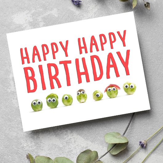 ベギおもしろいー誕生日 – かわいいスプラウトデザイン ポストカード