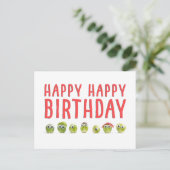 ベギおもしろいー誕生日 – かわいいスプラウトデザイン ポストカード (スタンド正面)