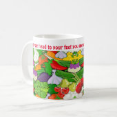 ベギスカラフルヘルシー食べのスローガン コーヒーマグカップ (正面左)