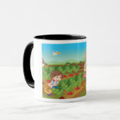 ベギスマグカップを選ぶ男の子とウサギ マグカップ (正面左)