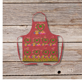 ベギー・ターキーとヒマワリが赤 エプロン
