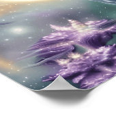 ベクエレガントトルお洒落パープルボホユニコーン馬 ポスター (角)