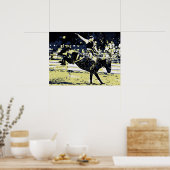 ベクターアート、ロデオカウボーイバッキングブロンコ ポスター (キッチン)