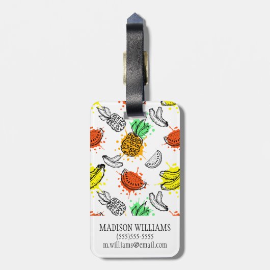 ベクターイメージの継ぎ目が無いパターン ラゲッジタグ (裏面縦)