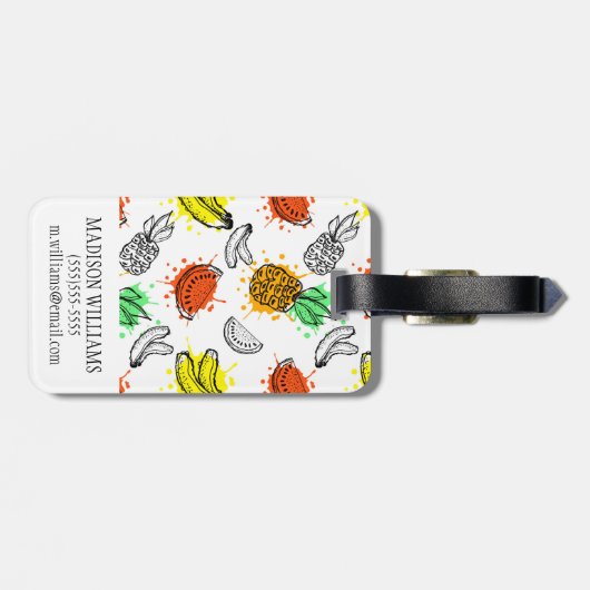 ベクターイメージの継ぎ目が無いパターン ラゲッジタグ (裏面横)