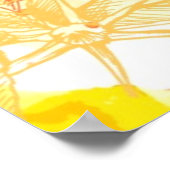 ベクターウォーターの色の背景と熱帯花 ポスター (角)