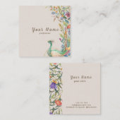 ベクターウォーターの色peacocks花イラストレーション スクエア名刺 (正面/裏面)