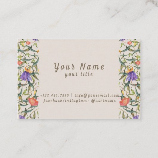 ベクターウォーターの色peacocks花イラストレーション 名刺 (裏面)