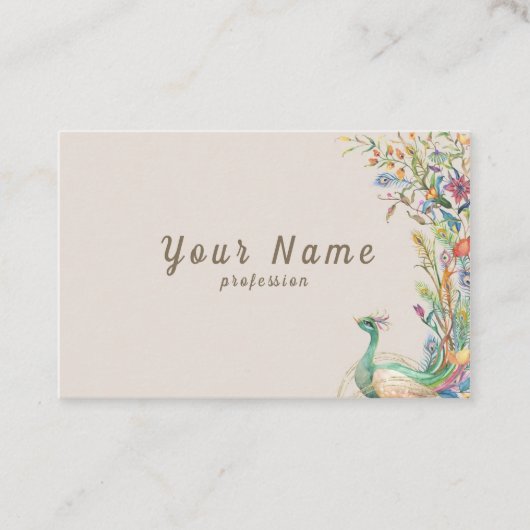 ベクターウォーターの色peacocks花イラストレーション 名刺 (正面)