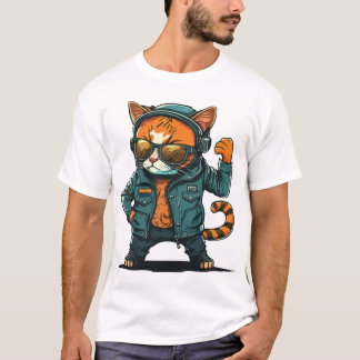 ベクターキャラクターTシャツ ネコ Tシャツ